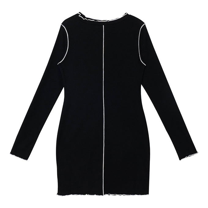 BLACK INTERLOCK DRESS