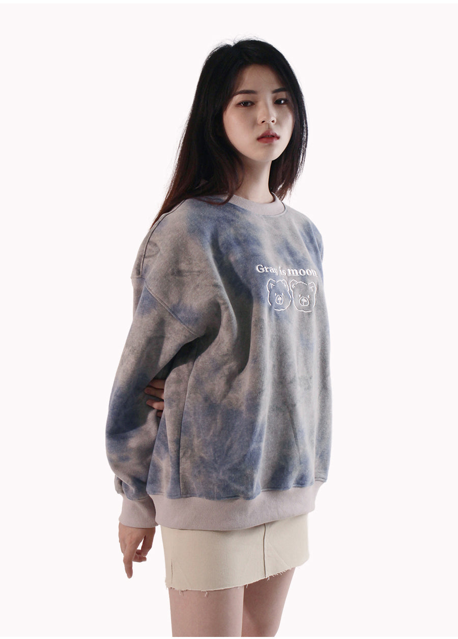 [tiedye] doublebear Sweatshirt - blue