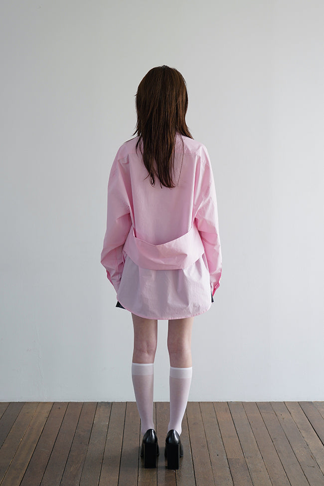 BACK WIDE STRAP OVERSIZED SHIRT IN PINK