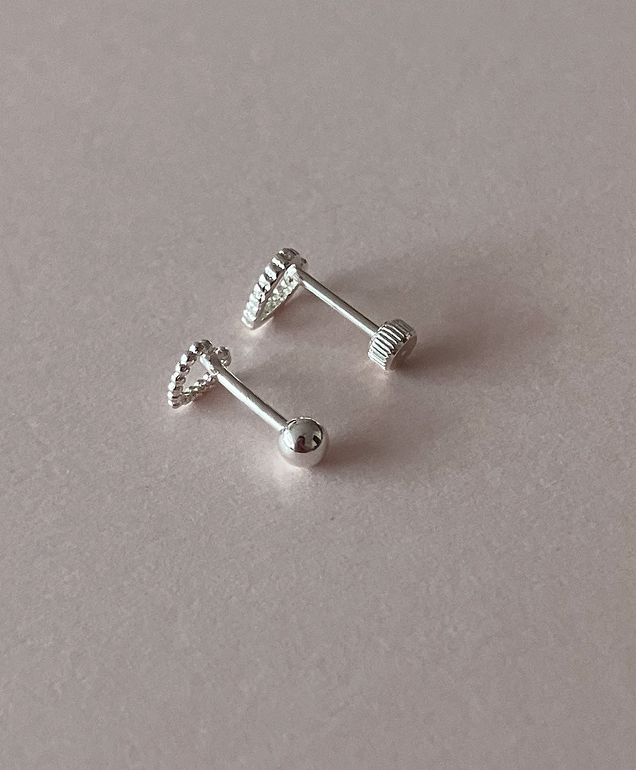 [92.5silver] dot heart piercing (2size)