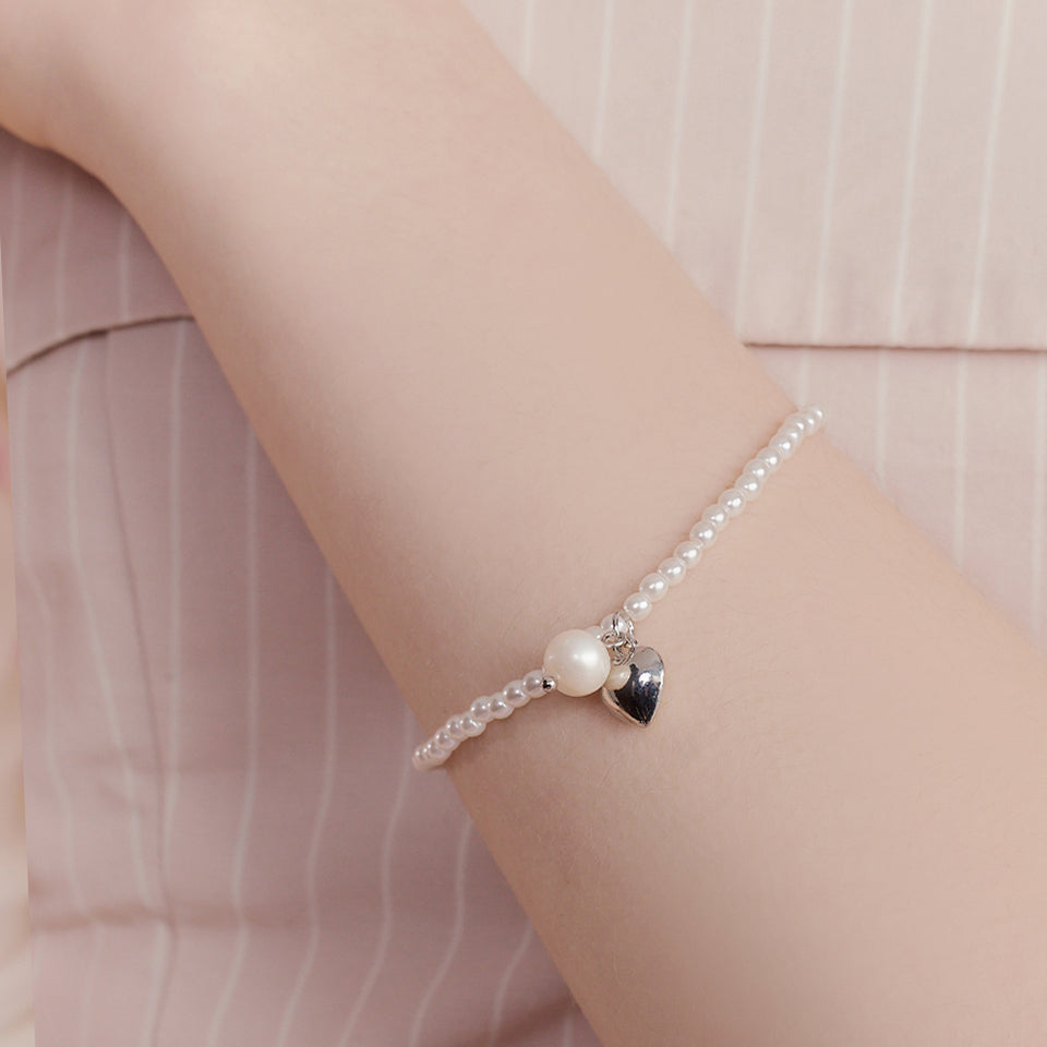 nest heart pearl bracelet