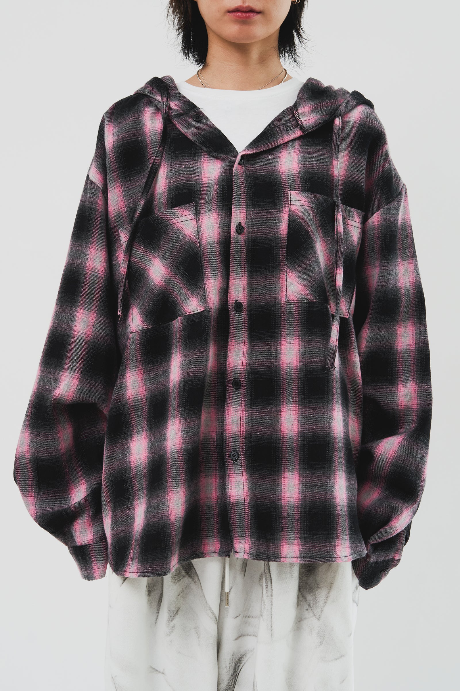 Taker Check Hooded Shirt (3color)