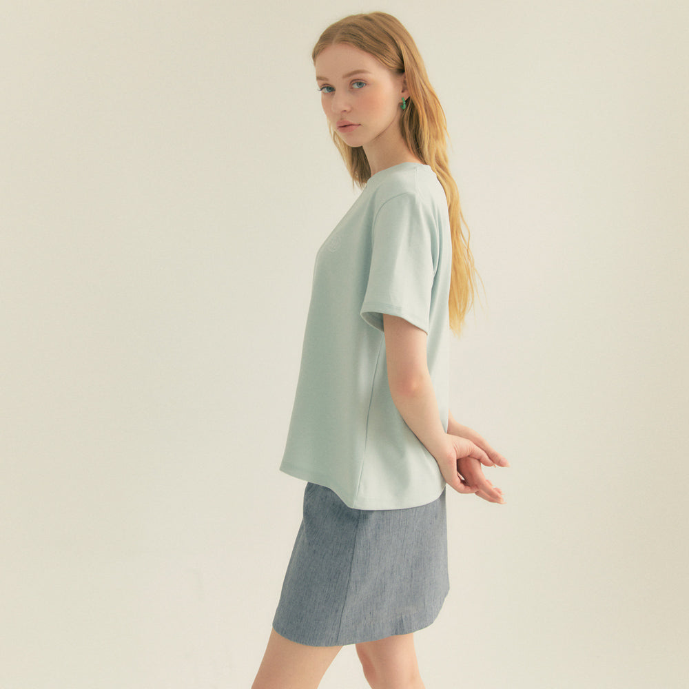 Linen Basic Skirt (Gray)