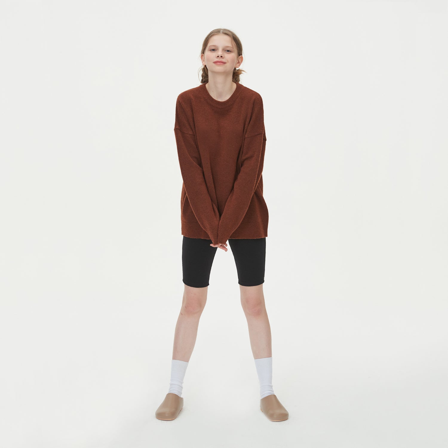 CASHLIKE ROUND NECK KNIT_CARMEL