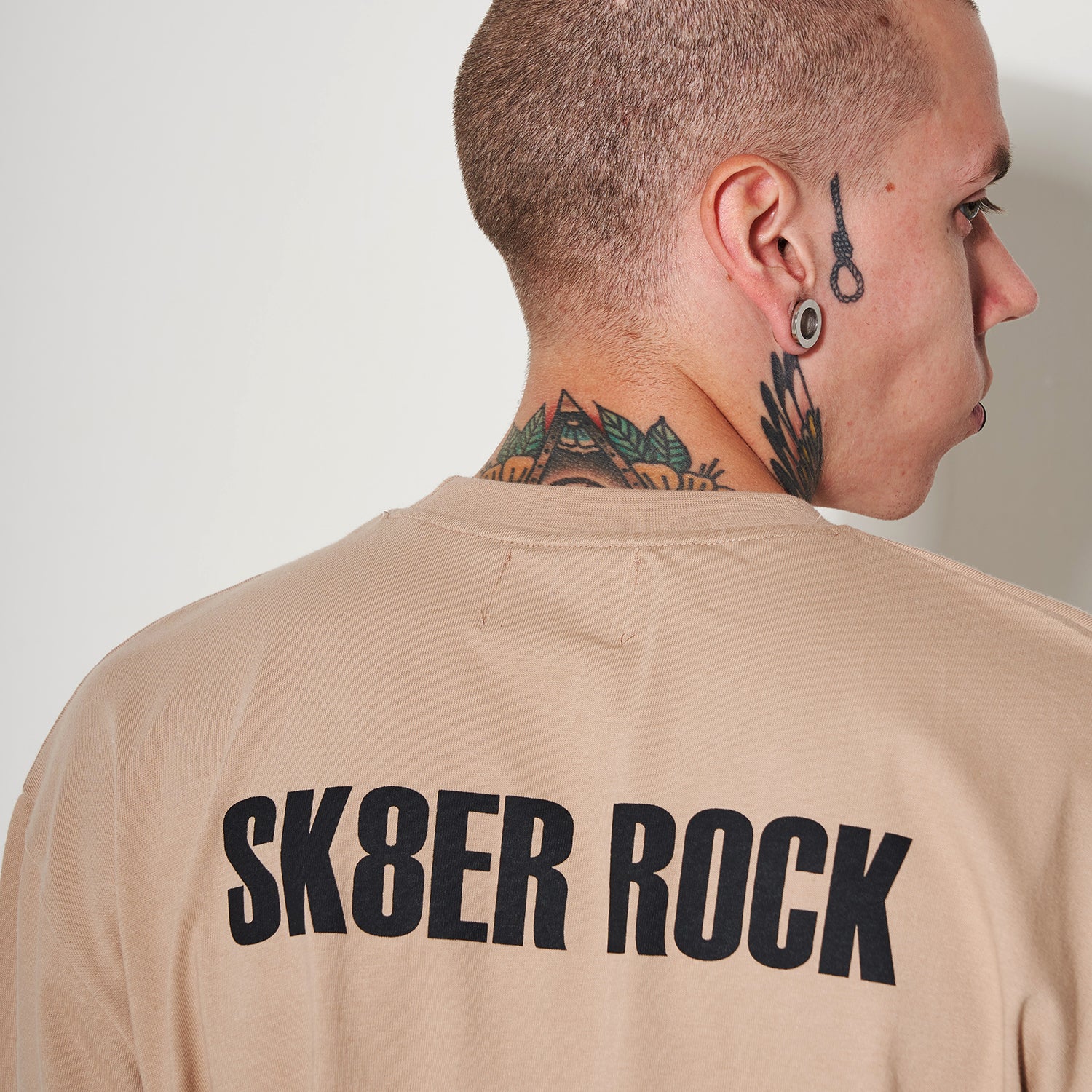 SK8ER ROCK LONG SLEEVE T-SHIRT BEIGE