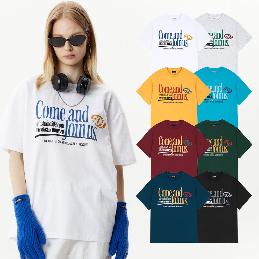 Come And Join Us Graphic Over Fit t-shirt - 8 color