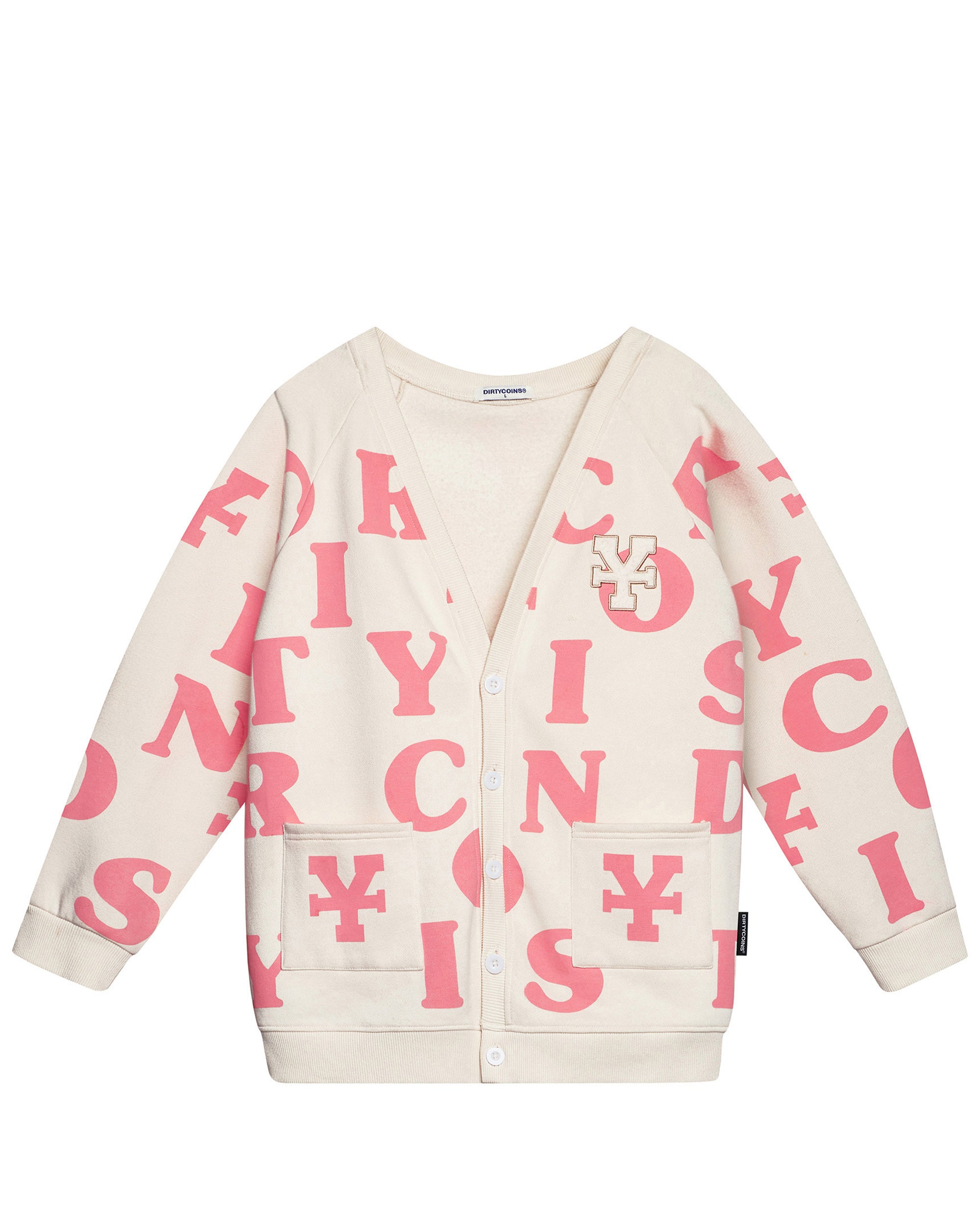 Print Cardigan - Ivory/Pink