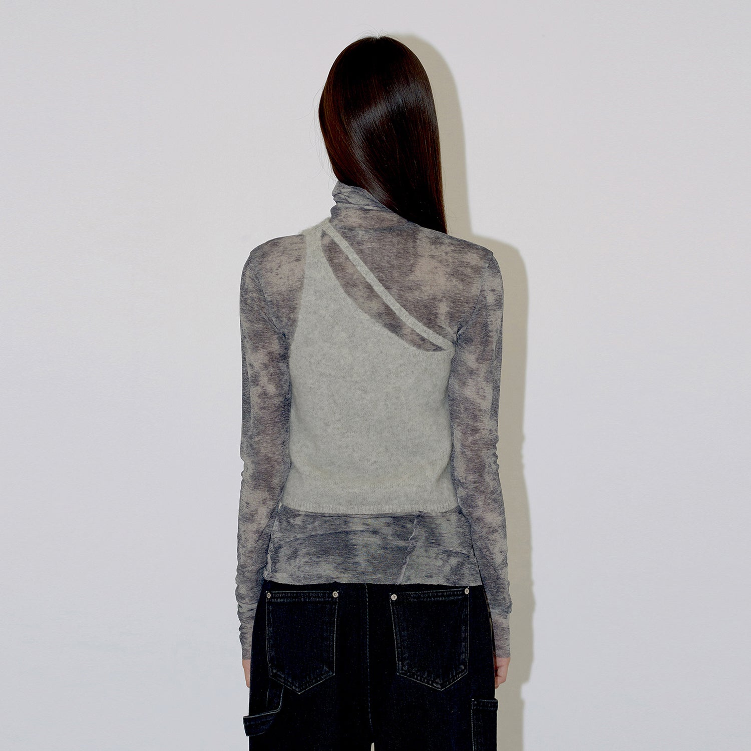 ALPACA ONE SHOULDER VEST (light grey)