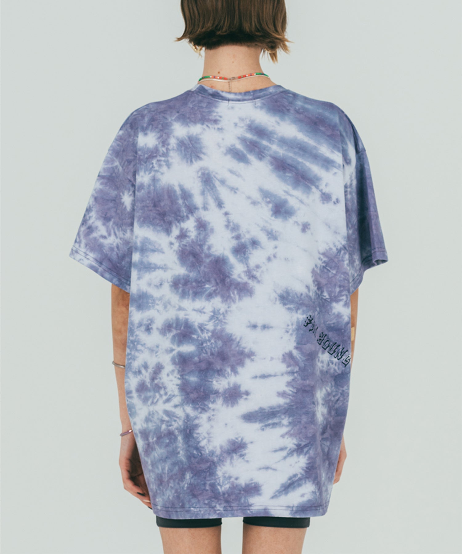 Tiedye Logo Printing T-shirt (purple grey)