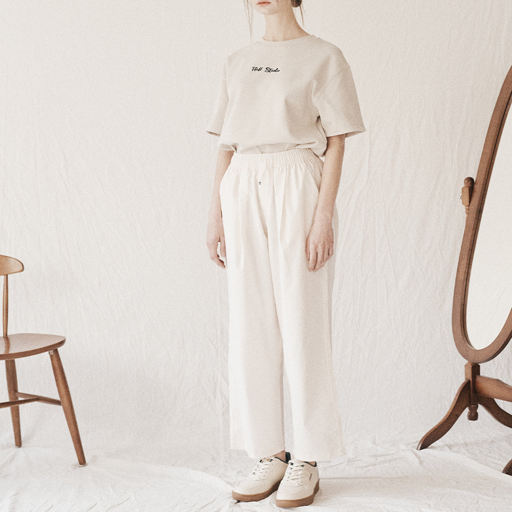 23 High tension wide banding pants (Cream)