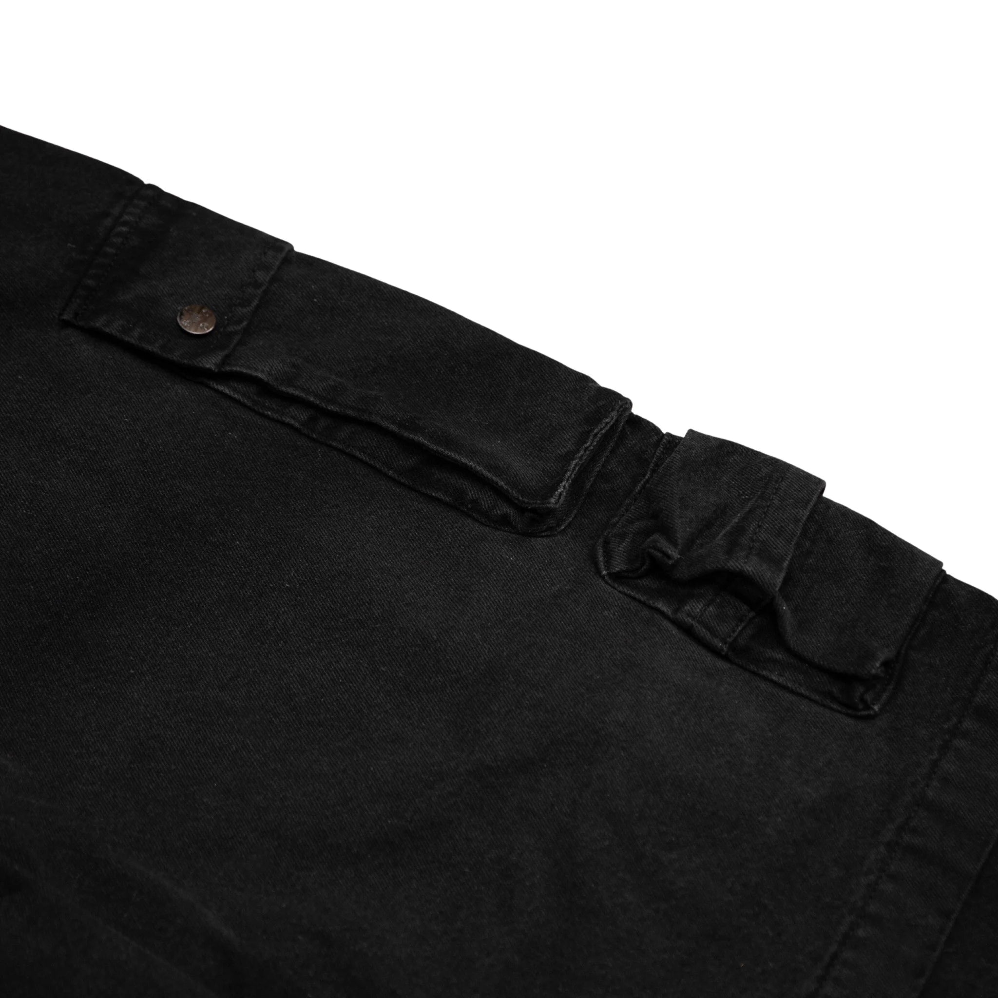 RIPPED CARGO JEANS - BLACK