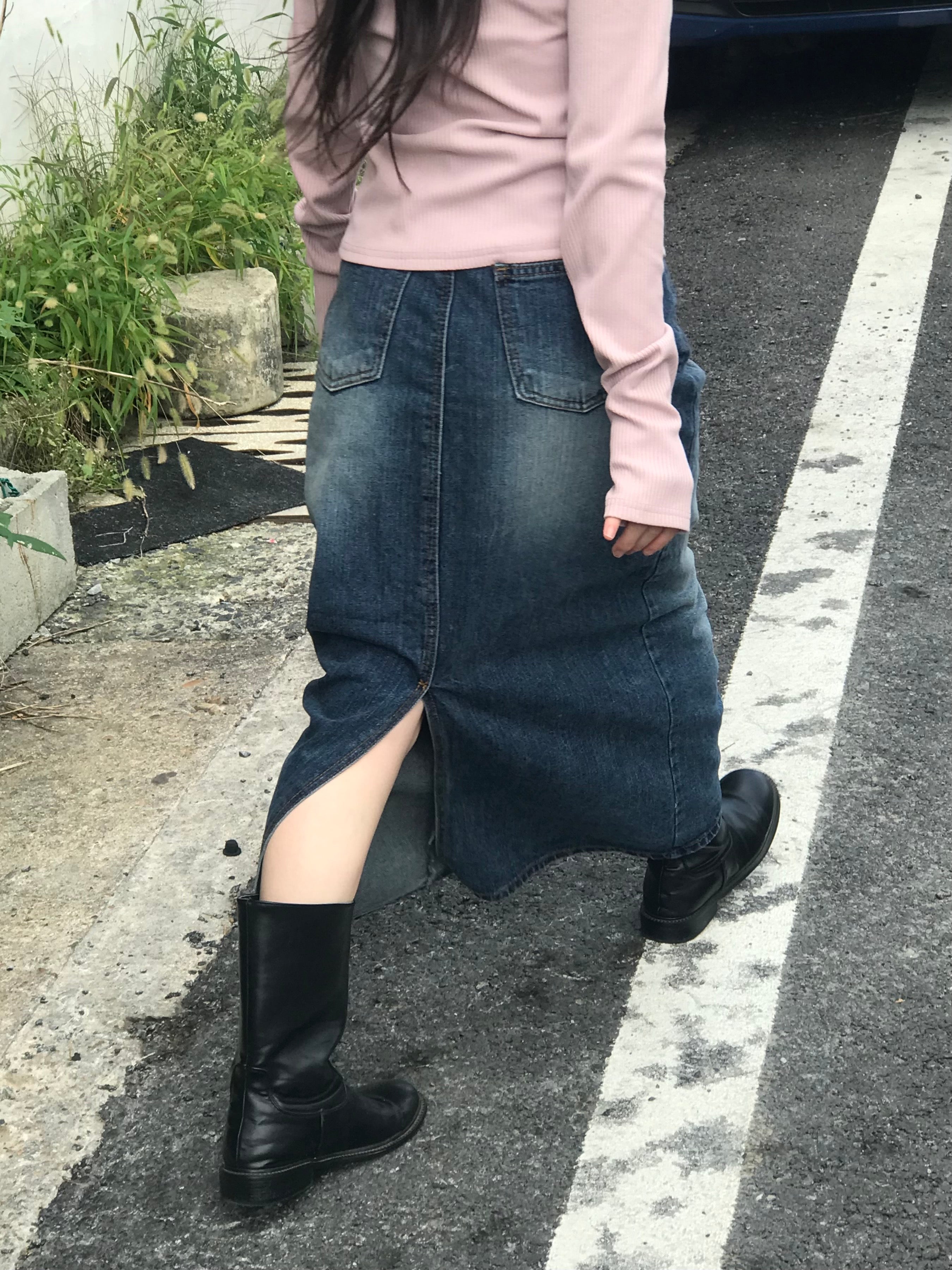 Walter denim long skirt