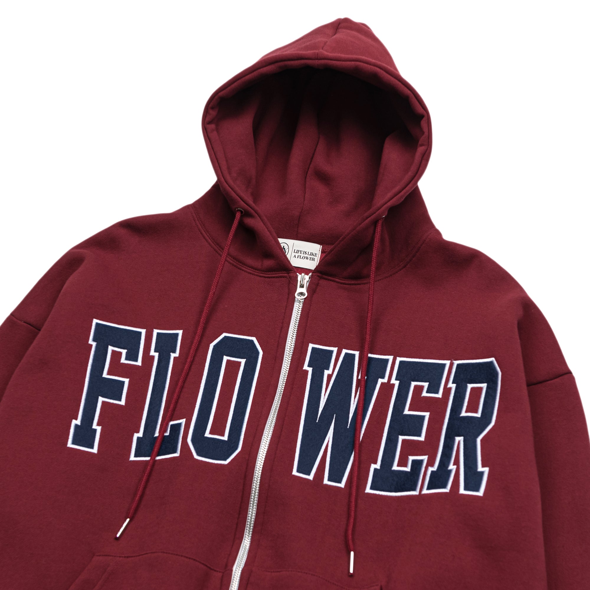 FLOWER ZIP UP HOOD(WINE)