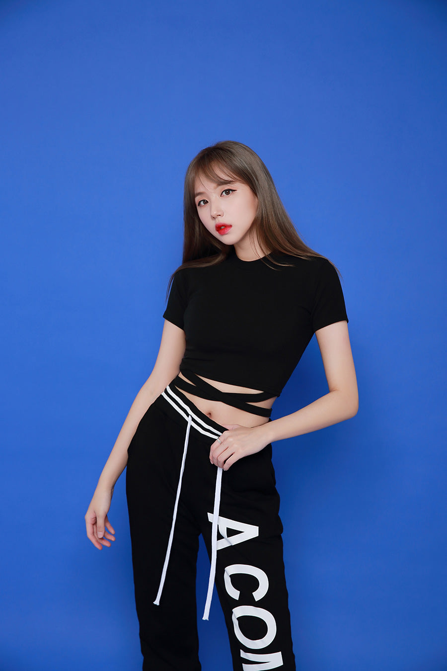 TOP(4653) X-string cropped tee