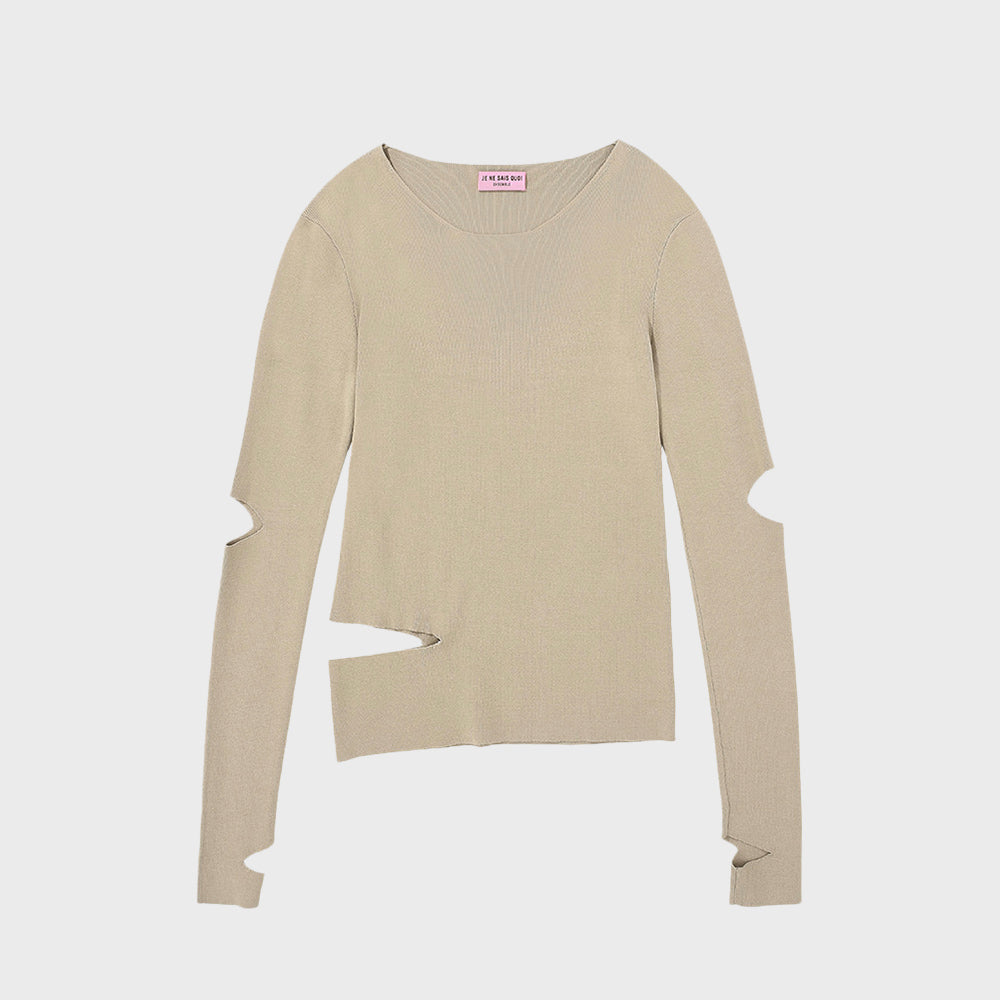 SECTION CUT PULLOVER_BEIGE