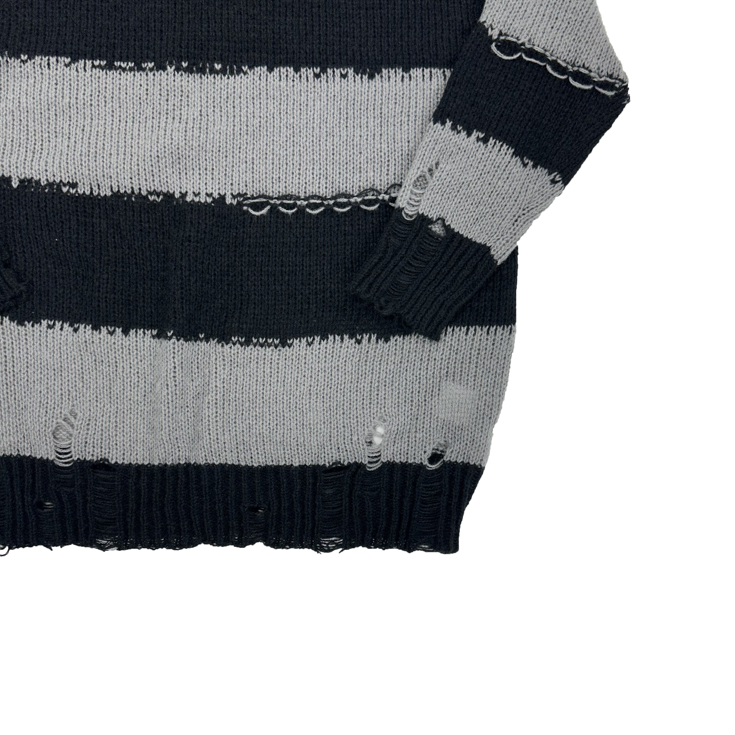 Damage stripe knitwear