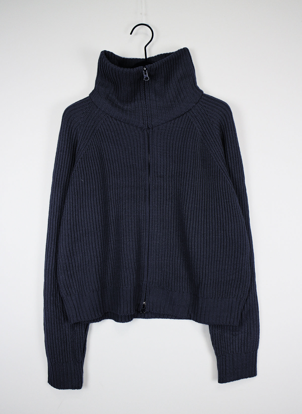 Two-way high-neck knit zip-up (2color)