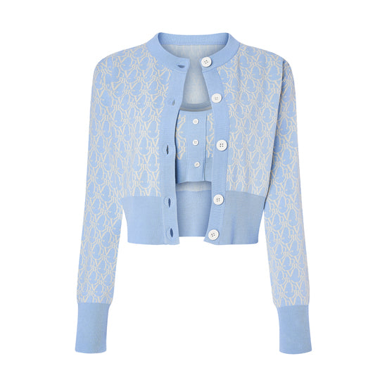 DVRK CROPPED CARDIGAN SET - PLACID BLUE