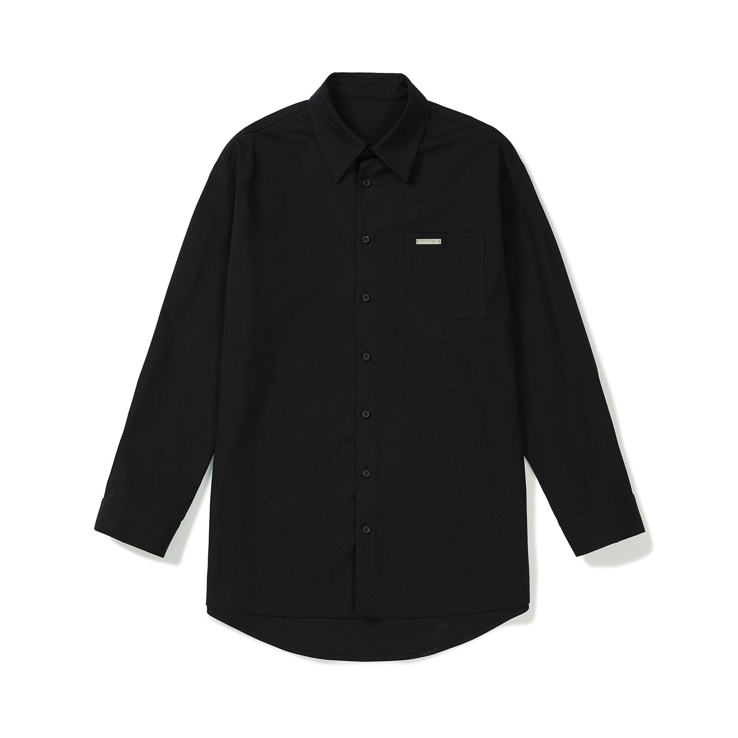 ソリッドオーバーフィットロングスリーブシャツ / Solid Overfit Long sleeve shirt [BLACK]