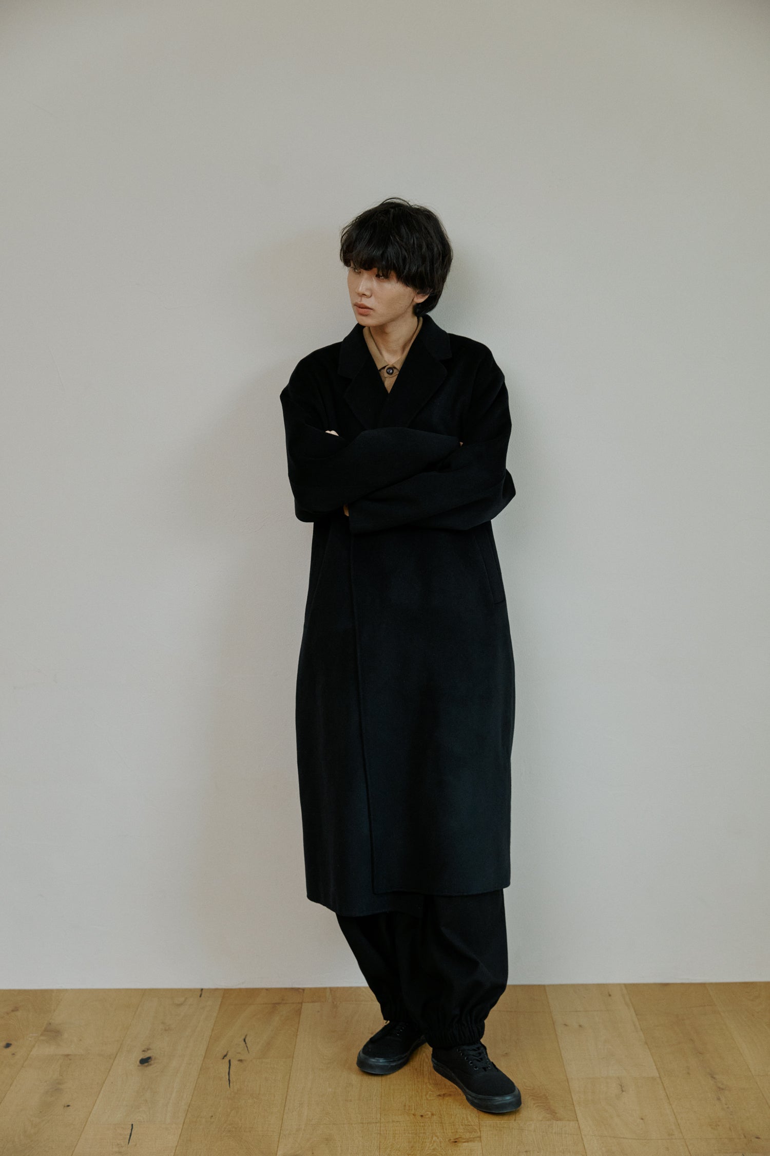 unisex handmade coat black