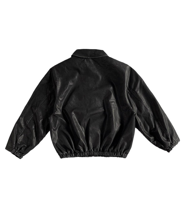 ASCLO Crack Washing Leather Jumper (2color)