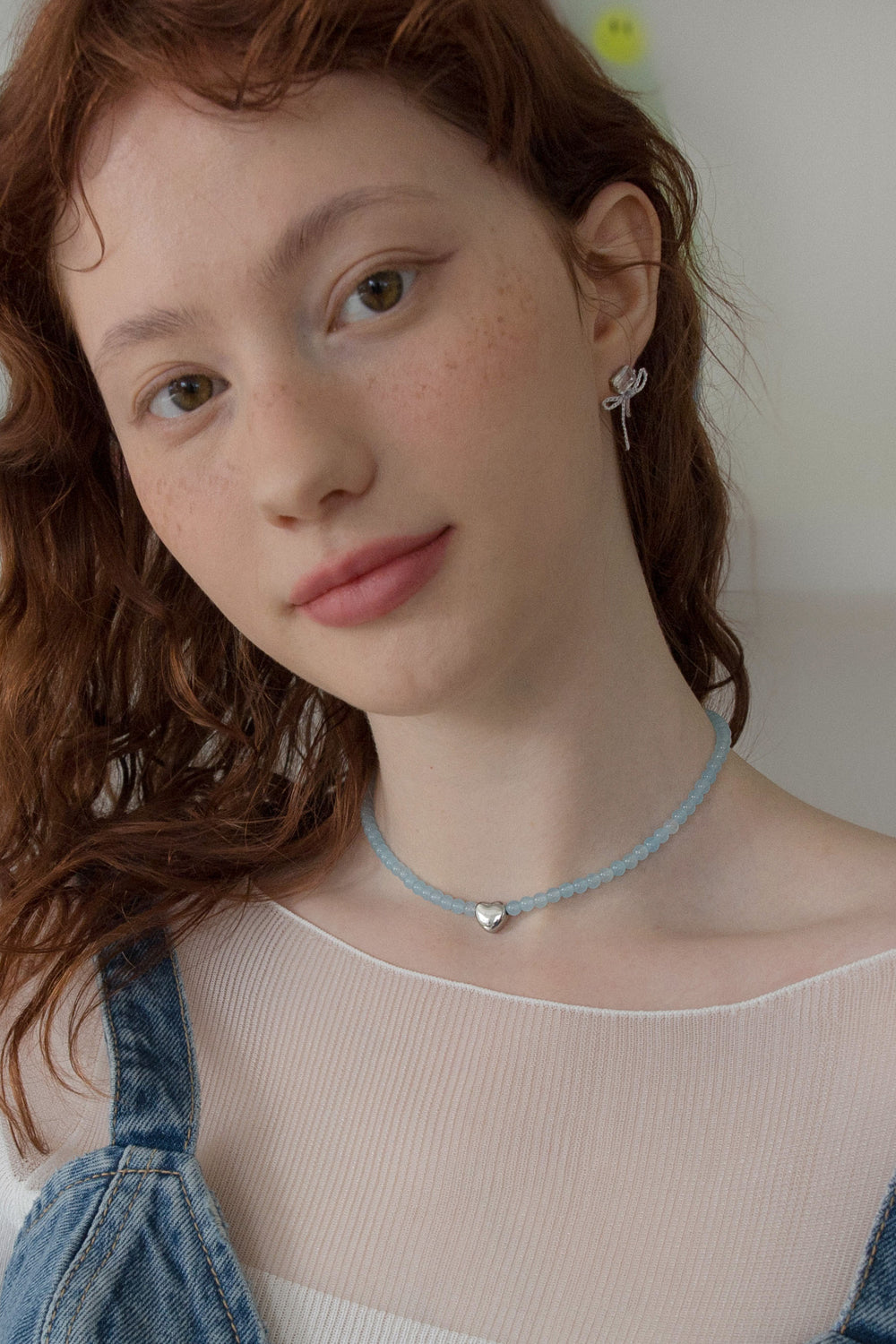 Blue soda gemstone surgical necklace