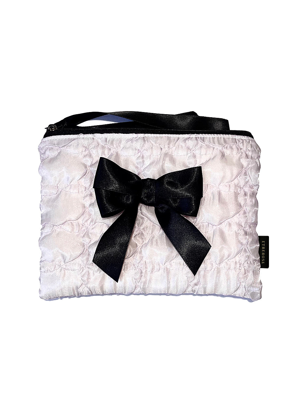 Glossy Double Ribbon Zip-pouch (M