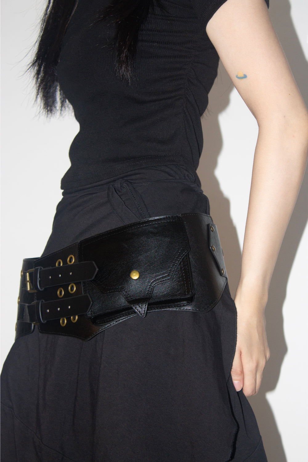 leather pocket belt bag (2 color)