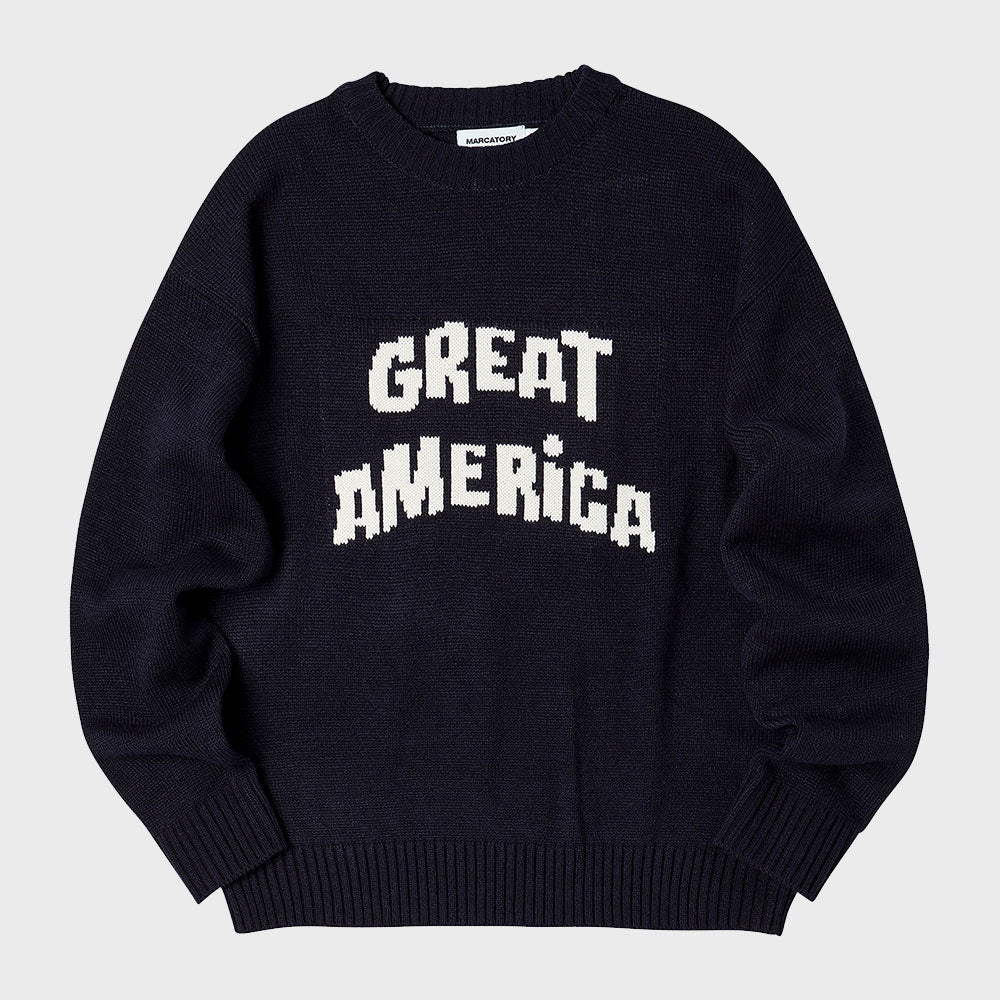 GREAT AMERICA CREW NECK KNIT (NAVY)