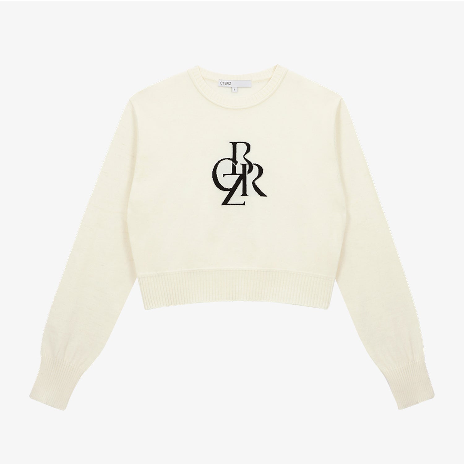 SYMBOL LOGO CROP KNIT_IVORY