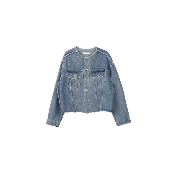 ASCLO Maxi Deco Wide Denim Jacket (707)