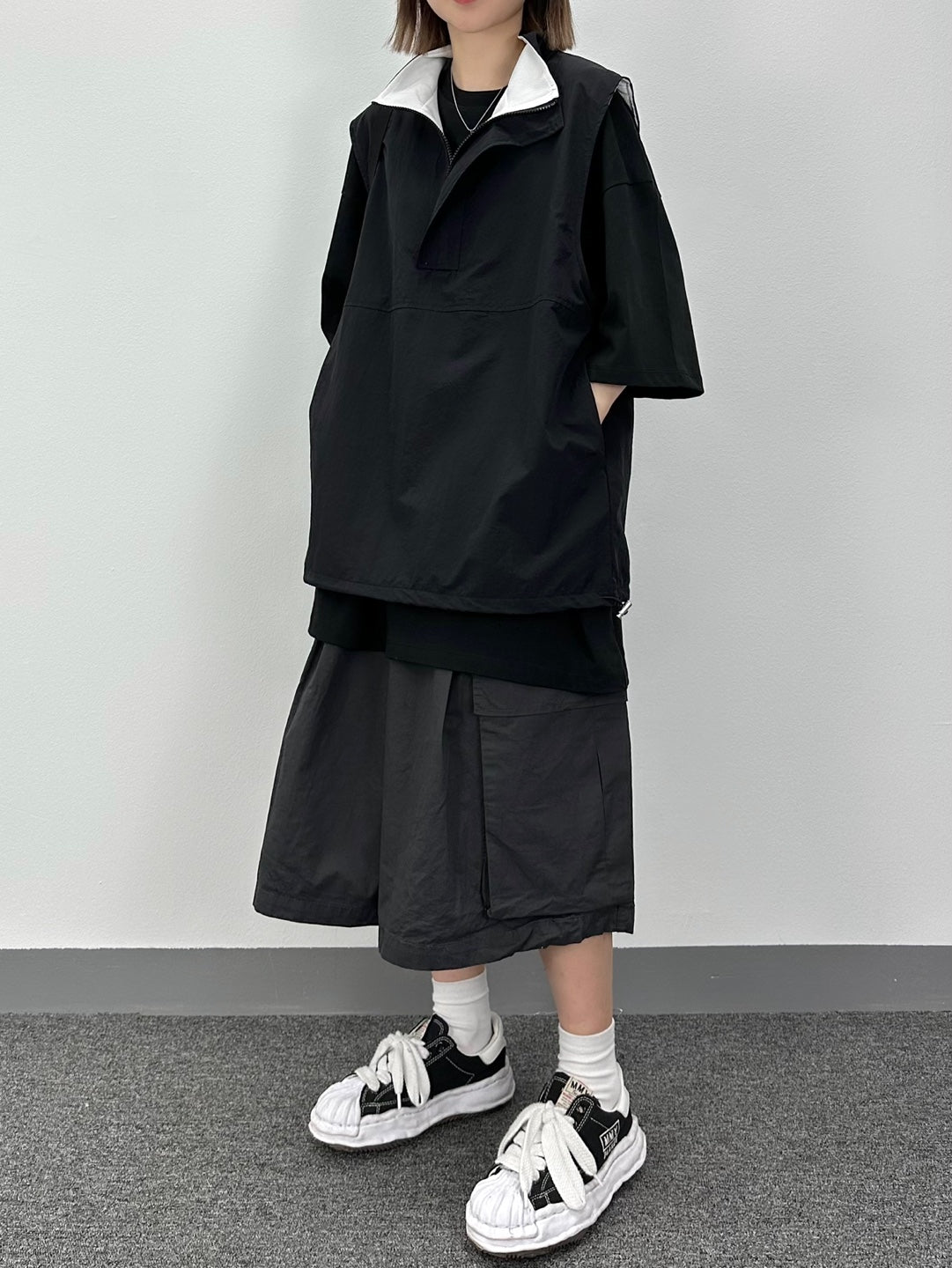 Mesh anorak Sleeveless