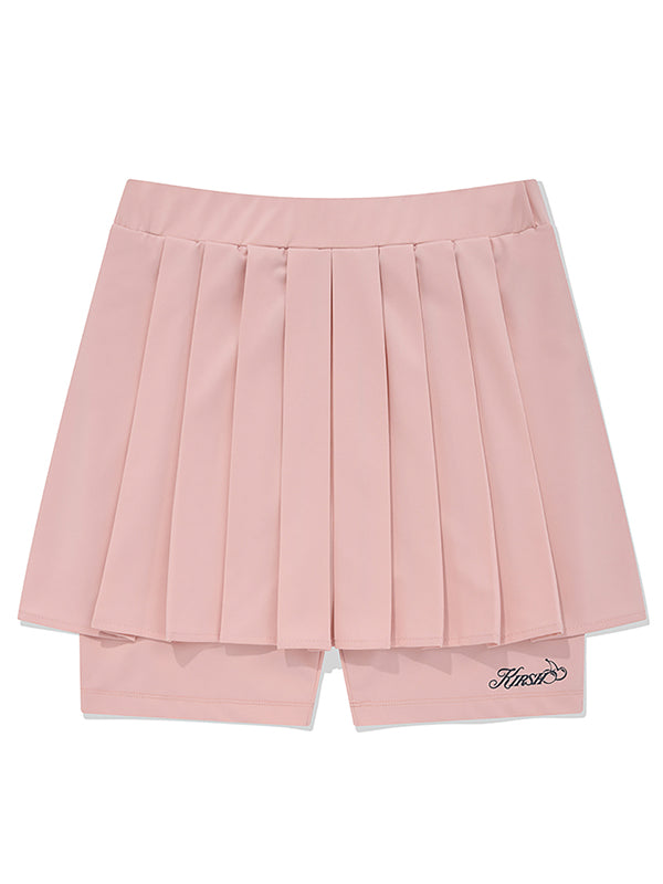 INNER POINT PLEATS MINI SKIRT [SALMON]