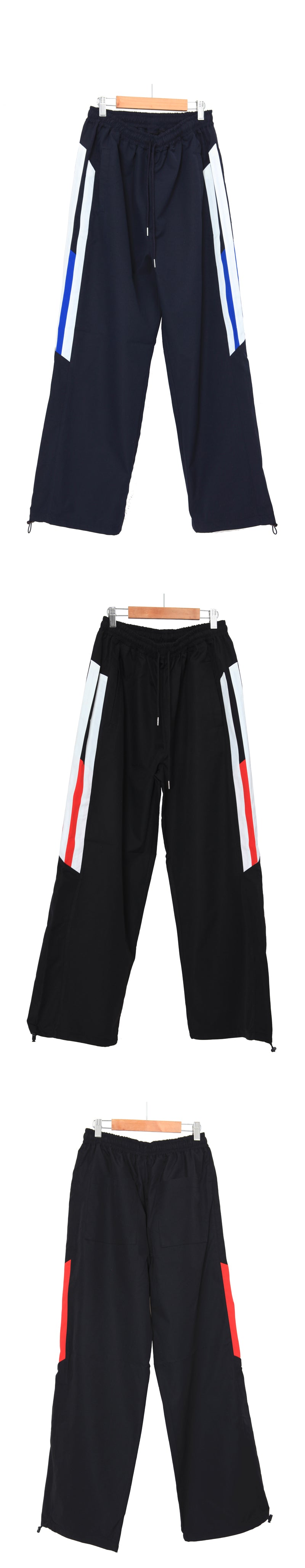 line colored track pants