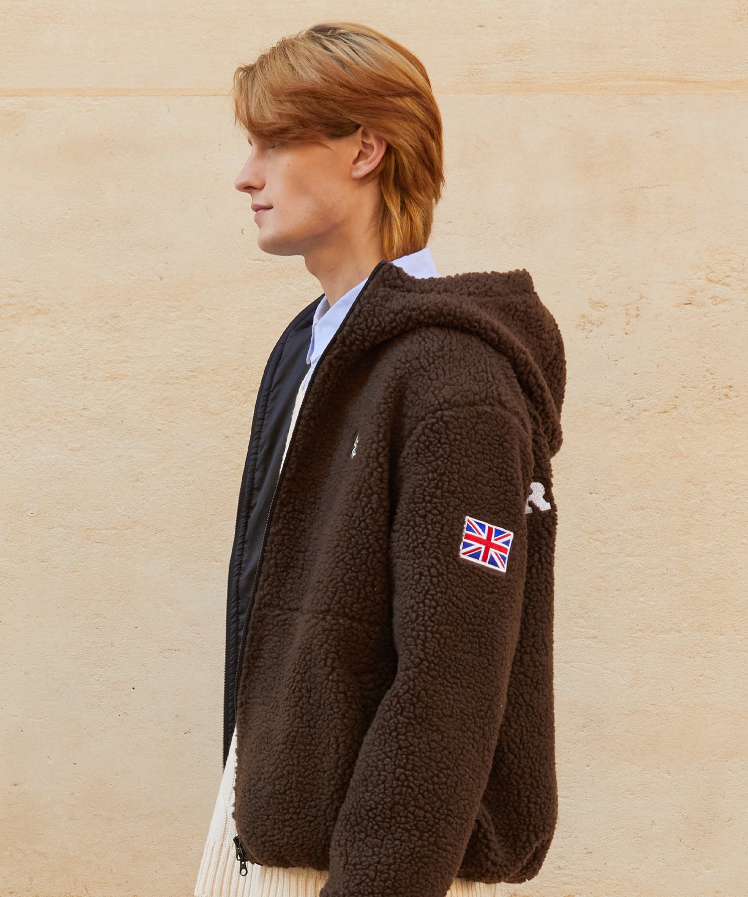 RCH fleece oversized Jacket brown