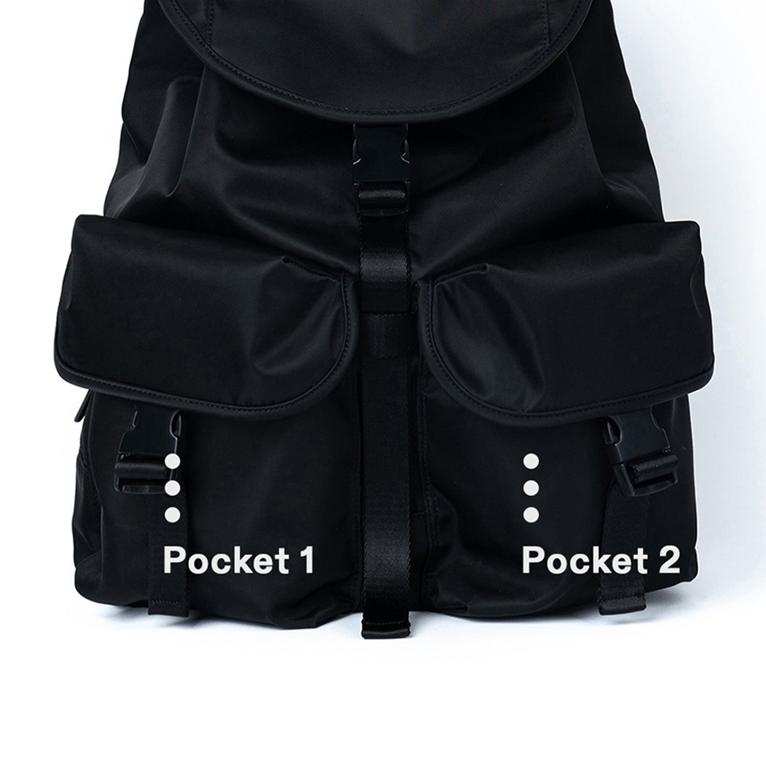 [After Pray Edition] 2-Pocket Nylon Cargo Rucksack (Black)