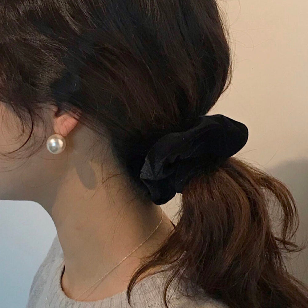 oar Vintage Velvet Volume Scrunchie[Black]