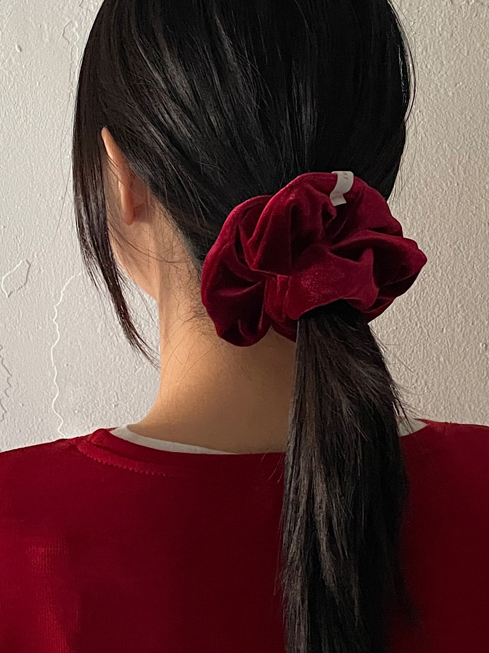 oar Vintage Velvet Volume Scrunchie [Red]