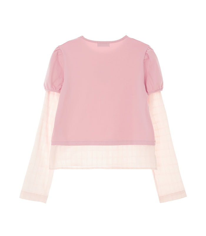 layered puff top_pink