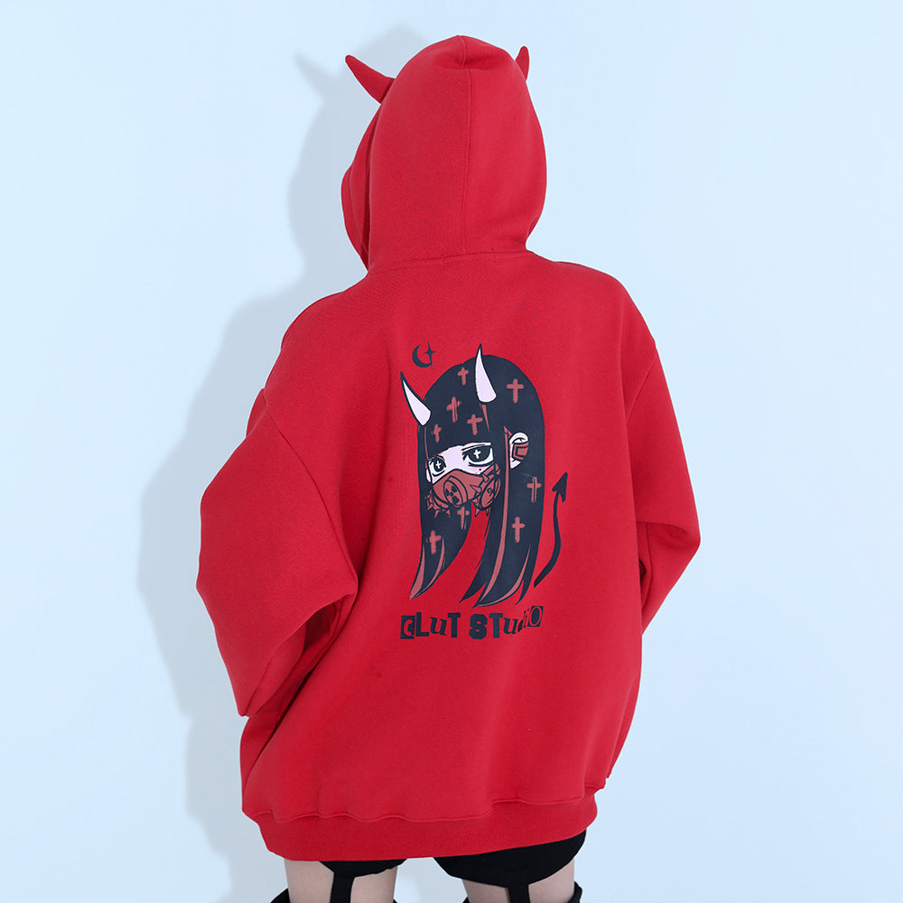 ZEPETO X devil hoodie - RED