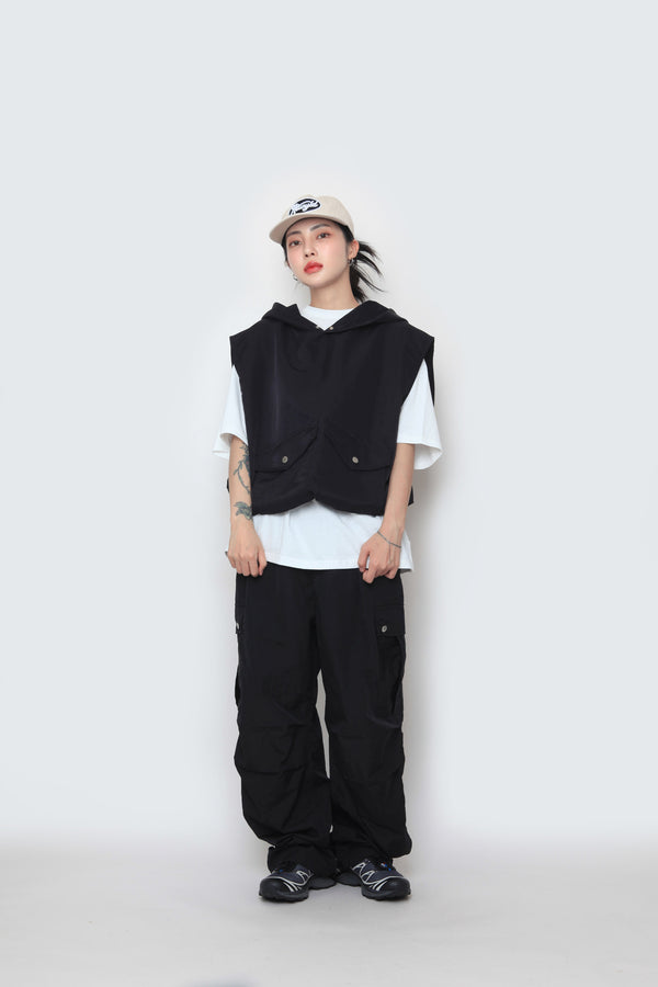 Snap Wide Cargo Pants