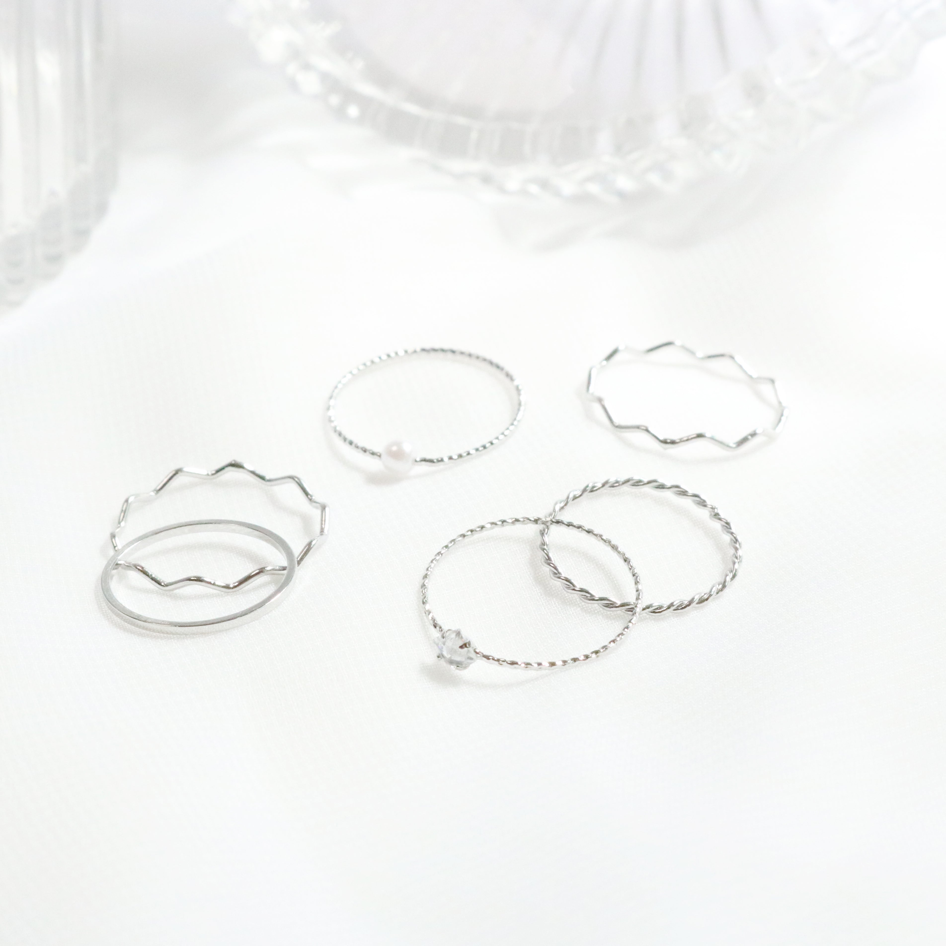 Daily layered ring 6 set (2 color)