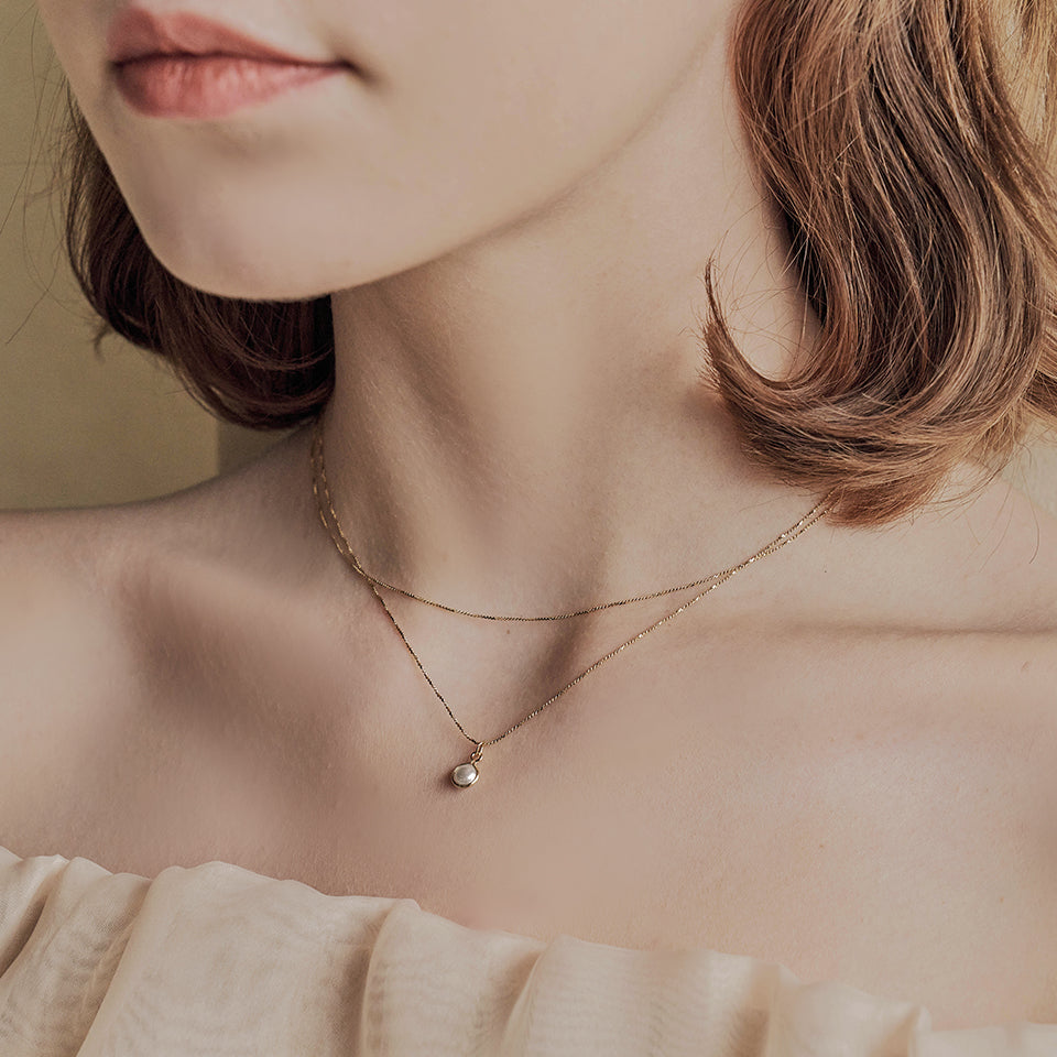 lily pearl layered necklace