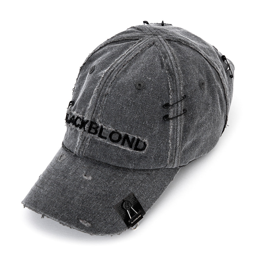 BBD Cross Damage Custom Denim Cap (Dark Gray)