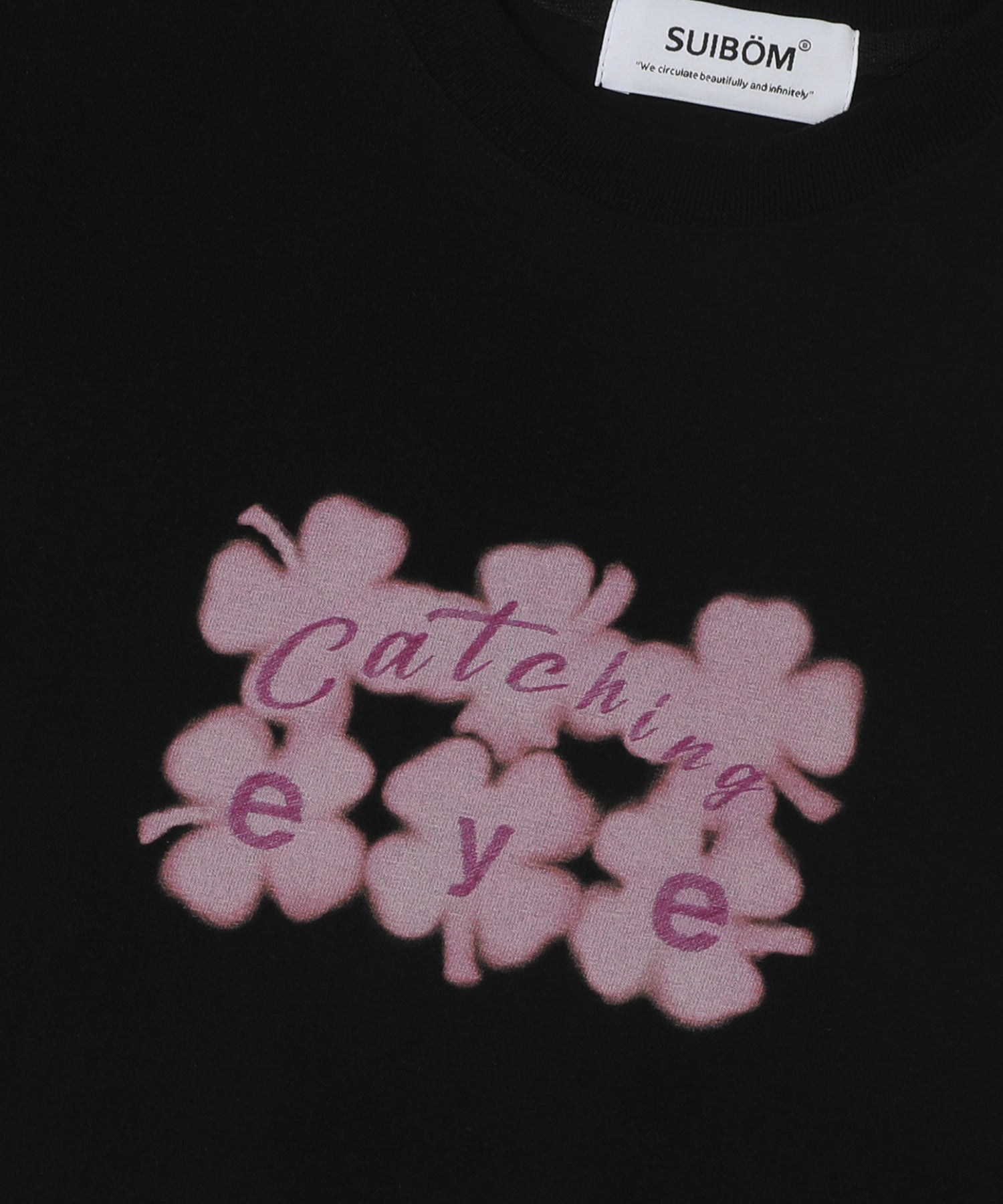 Catching Eye Crop T-Shirt in Black