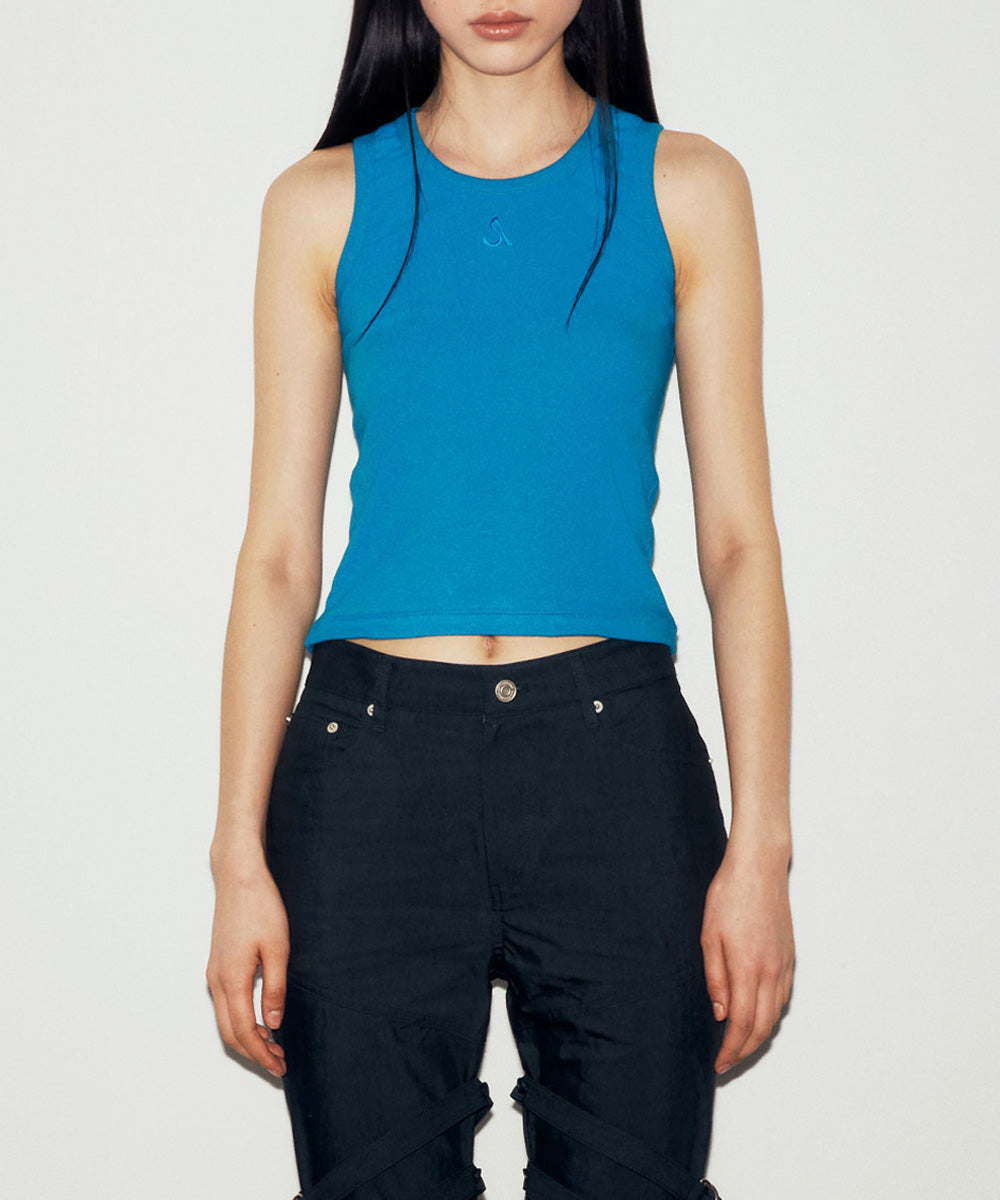 LOGO SLEEVELESS TOP (BLUE)