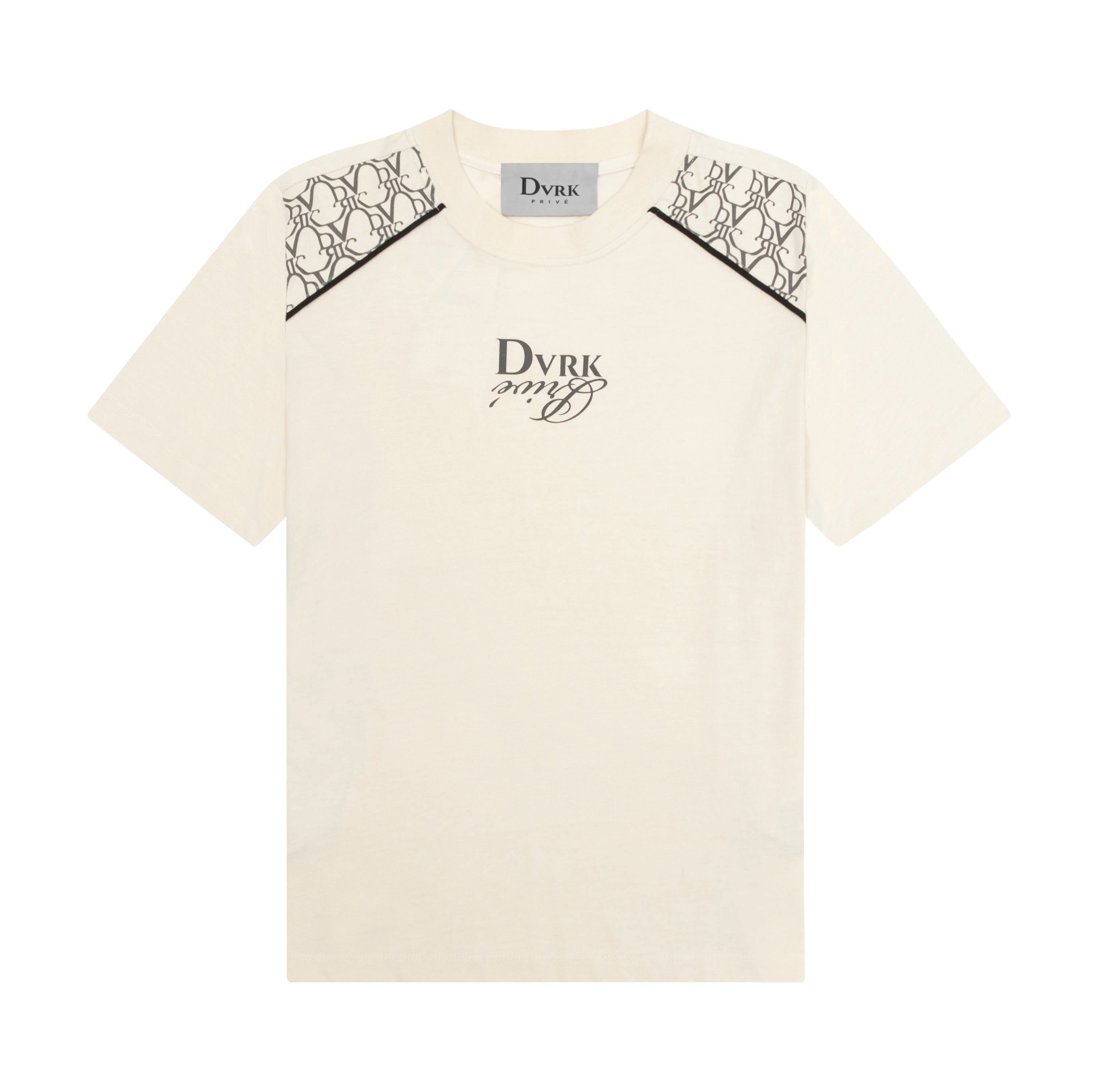 DVRK PRIVÉ SHOULDER MONOGRAM TEE - CREAM