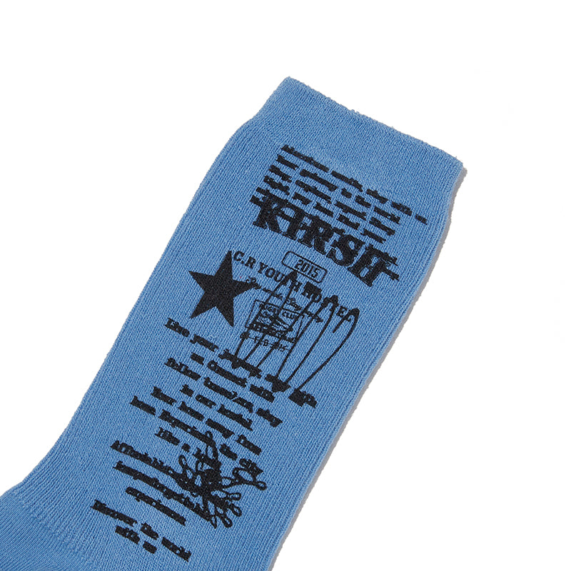 YOUTHHOSTEL GRAPHIC SOCKS [BLUE]