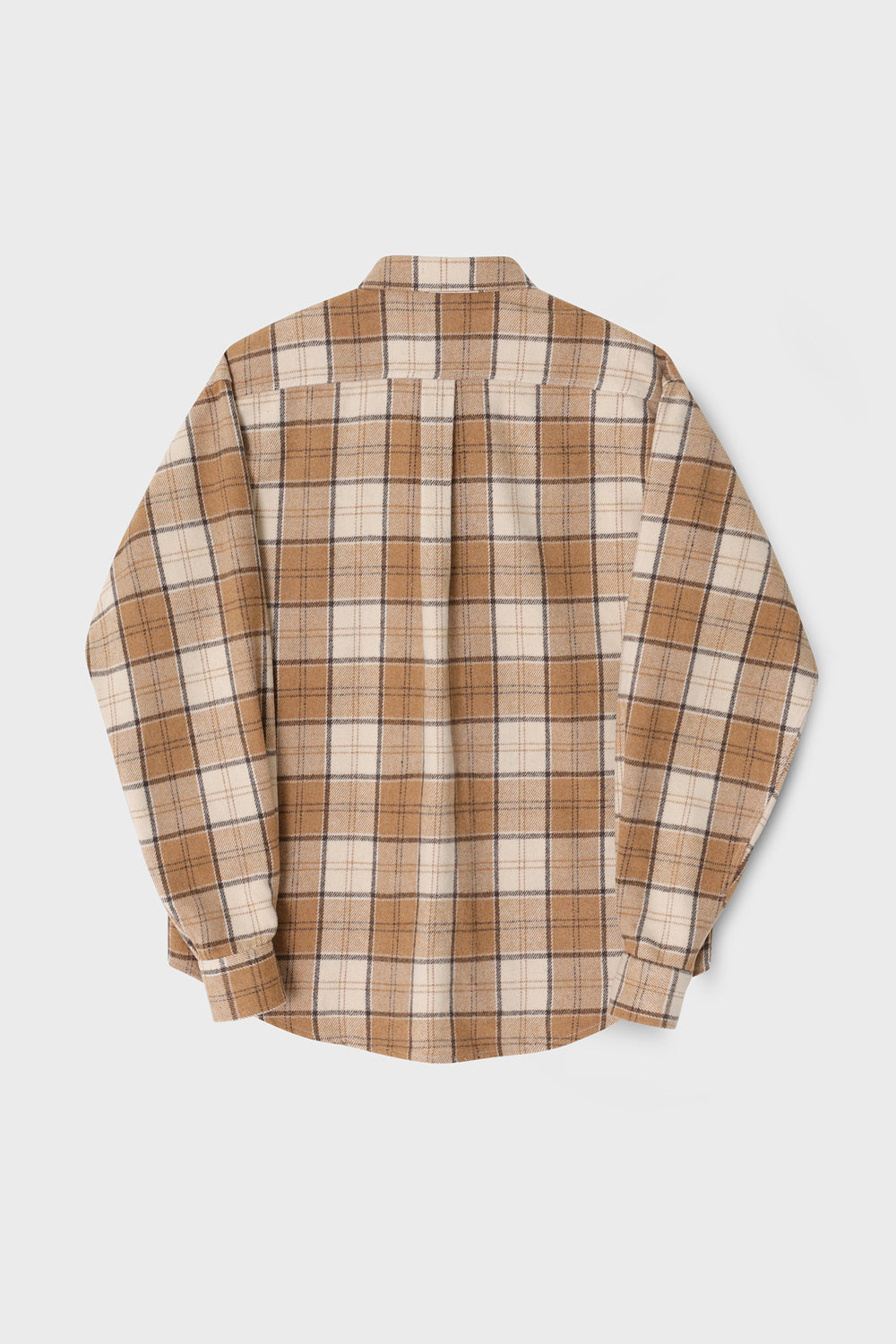 フランネルスクエアチェックシャツジャケット・ブラウン［ユニセックス］ / Brown Flannel Unisex Check Shirt