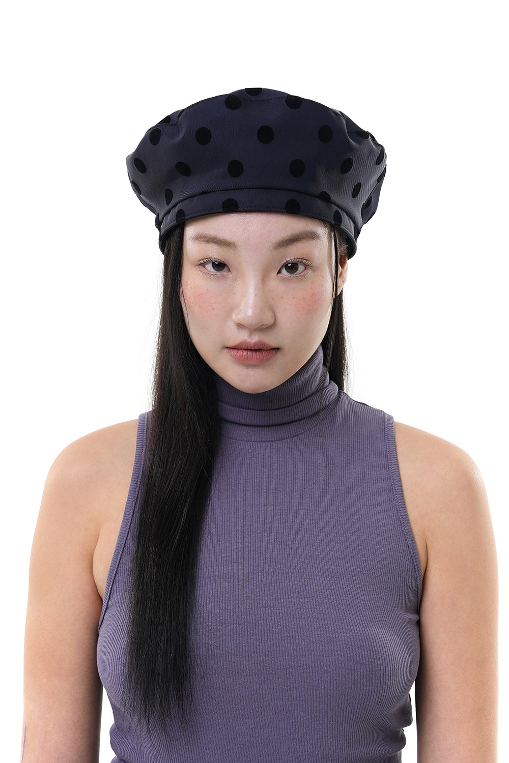 DOT BERET HAT / NAVY